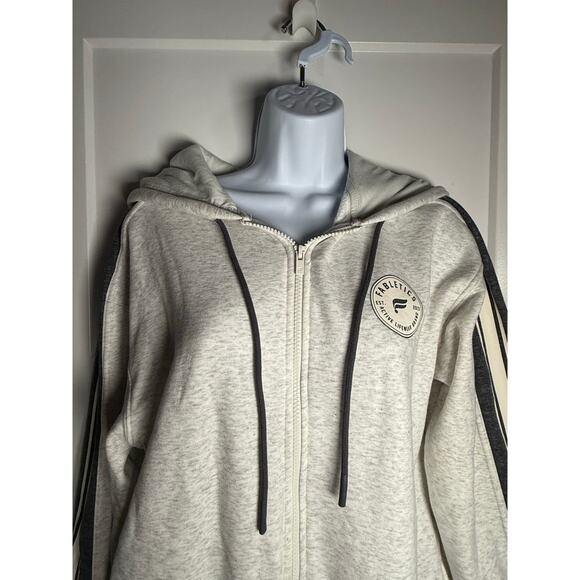 Fabletics Fleece Hooded One Piece Womens MED Gray‎ Pockets Zipper Cozy - Picture 3 of 16